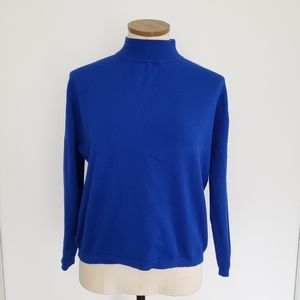 Blue Mock Neck Sweater